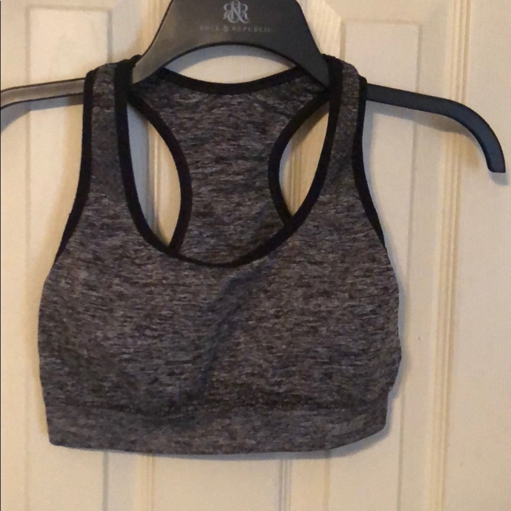 Avia black grey mark sports bra